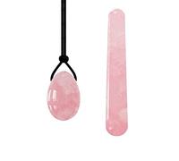 100% natural de cuarzo rosa Yoni huevo Kegel entrenador muscular suelo pélvico cristal piedra de jade, tipo 06