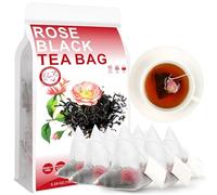100% Natural Rose Black Tea Bag, 150g/5.29oz (3g*50bags) 玫瑰红茶 Té negro de rosa 100% té rojo puro, pétalos de Rosa - hierbas de hoja dispersa - no transgénicas - remojo 50 tazas