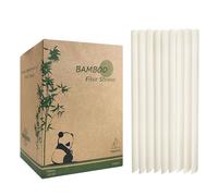 100% Nature Bambú Jumbo Smoothis Pajitas, 200 Pieces Biodegradables Pajitas de Bambú in Fibra, Compostables Boba Pajita para Batidos de Leche -12mm*230mm