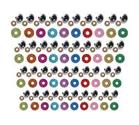 100 Ojos de Seguridad con Disco de Purpurina de Colores, Ojos de Peluche, Ojos de Plástico, Juego de Ojos de Muñeca, Ojos de Seguridad de Colores con Purpurina, Ojos de Muñeca con Arandelas(24MM)