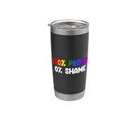 100% Orgulloso 0% Vergüenza Arcoíris LGBTQ Vaso térmico de acero inoxidable de doble pared