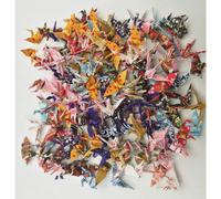 100 Origami Paper Crane Washi Paper Crane de origami Patrones diferentes estampados japoneses Hecho de 3.81 cm 1.5 pulgadas para la decoracin de