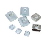100 p/lote tuerca cuadrada de bloque T M3 M4 M5 M6 M8 martillo deslizante de pista en T for 20 30 40 45 accesorio de conector de ranura de perfil de aluminio(3030-M4-50PCS)