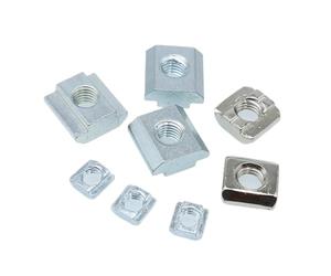 100 p/lote tuerca cuadrada de bloque T M3 M4 M5 M6 M8 martillo deslizante de pista en T for 20 30 40 45 accesorio de conector de ranura de perfil de aluminio(3030-M8-20PCS)