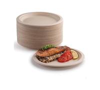 100 Pack Super Stiff Paper Plates 100% Biodegradable and Compostable Eco Friendly Heavy Duty Recyclable Perfect for Picnics and BBQs (6")