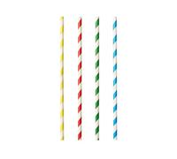 100 pajitas de papel de 8 mm de diámetro · 21 cm de colores surtidos "rayas"