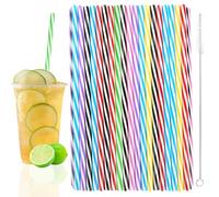 100 Pajitas de Plástico Reutilizables Duro, 23cm Cañitas de Colores para Bubble Tea, Batidos, Cócteles, Juice, Bebidas Frías y Calientes - Con Cepillos de Limpieza