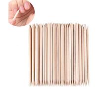 100 palillos de madera naranja, para cutículas de uñas, removedor de empujador, manicura, arte pedicura, 4.5 pulgadas