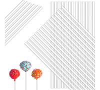 100 palitos acrílicos para piruletas, transparentes, largos, transparentes, redondos, reutilizables, varillas de agitación para decoración de cupcakes, galletas de chocolate, manualidades, decoración
