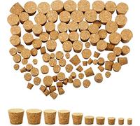 100 Paquetes Tapones de Corcho Cónicos Tapones de Corcho de Madera de Botellas de Vino Corchos de Repuesto para Botella de Cerveza Vino, 10 Tamaños