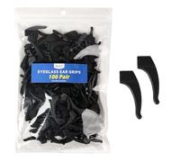 (100 pares) de almohadillas de silicona suave de 12 colores para adultos y niños, para deportes de adultos y niños, soporte para lentes para tienda de gafas y hospital ocular (100 pares, todo negro)