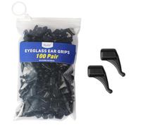 (100 pares) de almohadillas para gafas para niños, antideslizantes, de silicona suave, soporte para gafas para niños, diseño de gafas, tienda y hospital ocular (100 pares, todo negro)