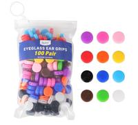 100 pares de ganchos de silicona para gafas, almohadillas antideslizantes ajustables de 2 agujeros para hombres y mujeres, ajuste universal para gafas y gafas de sol, paquete variado de 12 colores