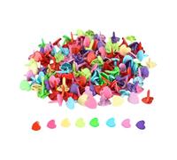 100 pasadores de metal divididos de colores, sujetadores de papel redondos, corazones y flores, álbumes de recortes para manualidades de papel, clavos de hierro