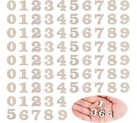 100 PCS 0.6 Inch Natural Wooden Numbers, 0-9 Unfinished Wood Numbers, Blank Wood Clock Numbers Unpainted Calendar Numbers for DIY Crafts Sorting Grid Organizer Scrapbooking Home Decorations, 15mm