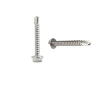 100 Pcs 410 Acero Inoxidable Tornillos Autotaladrantes Cabeza Hexagonal M4.2x45mm Tornillos Autoperforantes Hexagonales Tornillos Roscachapas Autorroscantes para Madera Techo Chapa Metal