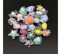100 pcs Acrylic Beads Heart Star Shape Beads Bracelet Necklace Beads For Jewelry Making DIY Accessories