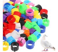 100 pcs Anillos para Canarios - 8mm Anillos Plásticos del Clip de Pierna, Bandas de Patas en Plástico - Juguetes y Encantos para Aves y Pollos - Anillo de Pie para Canarias, Color aleatorio