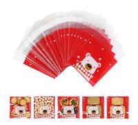 100 pcs Bolsa Celofán Autoadhesiva de Navidad,Bolsas de Fiesta Transparentes de Celofán,Bolsas de Regalo de Galletas de Navidad,para Dulces,Jabón,Galletas,Chocolates,Fiestas de Navidad (1)