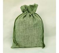 100 PCS bolsa de lino bolsa de arpillera con cordón bolsa de regalo embalaje de joyería dulces de boda bolsa de almacenamiento para fiesta de Navidad logotipo personalizable-verde claro-7x9cm-50 PCS