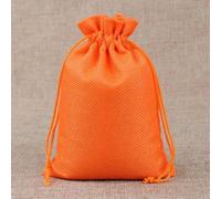 100 PCS bolsa de lino bolsa de arpillera con cordón bolsa de regalo embalaje de joyería dulces de boda bolsa de almacenamiento para fiesta de Navidad logotipo personalizable-Naranja-7x9cm-50 PCS