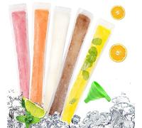 100 PCS Bolsas para Hacer Popsicles, Bolsas Desechables para Paletas de Hielo, Bolsas de Molde para Paletas de Hielo, con 1 Embudo, para Yogur, Helado, Jugo