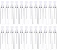 100 Pcs botellas vacías de muestras de perfume,2ml mini tubo de vidrio con tapas de varilla blancas,viales recargables para aromaterapia,aceites esenciales,fragancias y líquidos