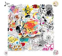 100 PCS CalcomaníAs de Símbolos Musicales, Calcomanías Musicales, Anime de Dibujos Animados, Vinilo Impermeable para Laptop, MonopatíN, Botella de Agua, Equipaje para Adultos Y Niños