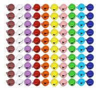 100 PCS Campanas de Colores, Sonajeros de Campanas de Navidad Pequeñas Campanas de Metal para Decoraciones Navideñas de Bricolaje Guirnaldas Collares de Gato Decoración de Fiesta, 14 mm