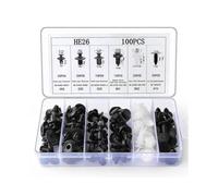 100 Pcs Car Retainer Clips Auto Body Fasteners Kit, 6 Most Commonly Used Size Auto Push Pin Rivets Set, Door Trim Panel