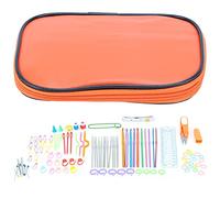 100 Pcs Crochet Hooks Set Ergonomic Aluminum Knitting Tool Kit with Storage Bag Accessories for Beginners Professionals DIY Craft Enthusiasts (Orange)