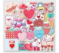 100 Pcs Cute Stickers Love Stickers Decals, Valentine's Day Stickers Heart Stickers Kawaii Stickers for Hydro Flask, Skateboard, Laptop, Mobile Phone, Suitcase, Decoration for Kids, Teens, Adults
