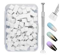 100 Pcs Esponjas para Uñas Ombre con Pinza de Metal, Pinceles para Uñas Ombre, Esponja Cepillo Uñas, Esponja Pinceles, Utilizado para Crear una Variedad de Patrones de Arte de Uñas Gradientes (Blanco)