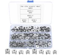 100 Pcs Excéntrico Leva para Muebles, Kits de Tornillos de Fijación de Herrajes para Muebles, Conectores de Tuerca de Leva de Bloqueo, Tuercas de Rueda para Conexión de Muebles Gabinete Accesorios