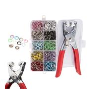 100 PCS Invisible Colored Metal Buckle & Manual Pressure Pliers Kit, Sewing Kit with 100PCS Metal Buttons - Manual Pliers Tool Included, for DIY, Crafts, and Repairs (Muiticolor)