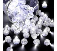 100 Pcs Led Balloon Light White Mini Round Led Balls Lights Small Waterproof Led Ball Lamp for Balloon Paper Lantern Birthday Party Wedding Festival H