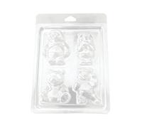 100 PCS Moldes para Velas, Bandeja de Plástico PET Transparente Reutilizable para Manualidades DIY, Fabricación de Velas y Cajas para Jabones y Ceras Fundidas-Panda