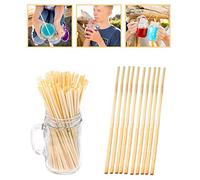 100 PCS Pajitas Biodegradables, 21CM Pajitas De Beber Paja per Pajitas de coctel, Pajitas Eco para té, café, bebidas frías, batidos o cócteles para Fiesta, Boda, Cumpleaños, Bautismo, Comunión