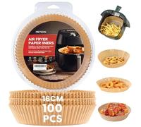 100 Pcs Papel Redondo Para Freidora De Aire 16 Cm Compatible Con Cosori y Cecotec de 3 a 6L, Moldes Para Air Fryer Y Para Horno, Accesorios Para Freidoras, Molde Para Freidora De Aire Hasta 6 Litros