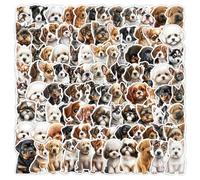 100 Pcs Pegatinas de Perros Lindo, Impermeable Vinilo Pegatinas de Cachorro, Pegatinas de Cachorro, Stickers Aesthetic para Cuaderno de recortes Tarjetería Botellas de agua Teléfono Maletas