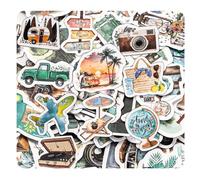 100 pcs Pegatinas de Viaje al Aire Libre, Pegatinas de Viaje Incluido Bosque Autobús Velero Paisaje Suburbano y Otras Pegatinas, Adecuadas para Equipaje Cajas de Almacenamiento y Vasos de Agua