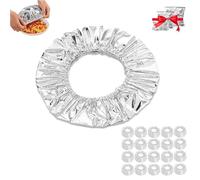 100 Pcs Pop-Up Tin Foil Food Insulation Cover, Reusable Aluminum Foil Covers, Kitchen Fresh-Keeping Insulation Film for Fits Plates, Bowls, and Containers (100 PCS)