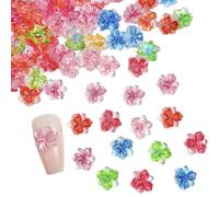 100 pcs Rejillas Encantos de Uñas de Flores 3D Nail Art Charms Flower Nail Art Rhinestone Accesorios Uñas con Flores Cuentas Decoraciones para Uñas Flores para DIY Diseños de Uñas