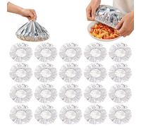 100 PCS Reusable Aluminum Foil Food Covers for Leftovers, Meal Prep & Busy Families (50 PCS)