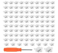 100 Pcs Soporte Baldas Armario para IKEA 5 mm, Soportes para Estantes, Soporte de Estante para IKEA PAX, para KOMPLEMENT, Blanco, con Tornillos, Pieza de Repuesto 101558