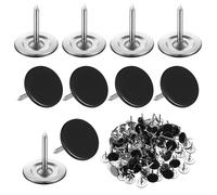 100 Pcs Tachuelas para Tapicería, Chinchetas Negras de Cabeza Plana, Clavos Decorativos para Sofá, Cabecero, Corcho, Muebles, 11 x 13 mm