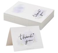 100 Pcs Tarjetas de Agradecimiento 9,5 * 7 cm, Tarjeta de Bendición, Página en Blanco, para Pequeñas Empresas Cliente Tiendas Cumpleaños (B)