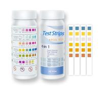100 Pcs Tiras Reactivas De Prueba Piscina y Spa 6 en 1, Tiras Para BañEra de Hidromasaje pH Prueba, Tiras Reactivas de Prueba Piscina, Para Dureza Total, Alcalinidad y pH