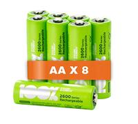 100% PeakPower 8 x Pilas Recargables AA 2600 Series | Capacidad mínima Garantizada 2300 mAh NiMH | Pilas AA Recargables Que Vienen precargadas Listas para Usar | Bajo Nivel de autodescarga