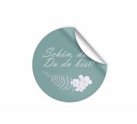 100 pegatinas con texto en alemán «Schön, dass du da bist» para regalos de invitados, bodas, bautizos, cumpleaños, aniversarios (4,5 cm redondos)